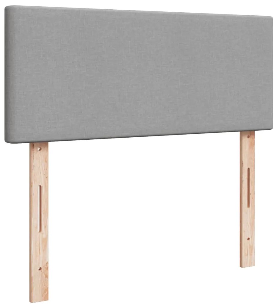 Cama boxspring com colchão 120x190 cm tecido cinzento-claro