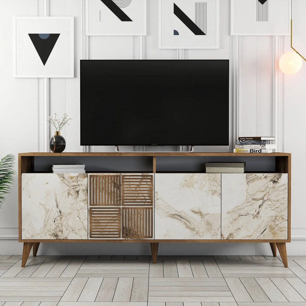 Console Milan – Walnut/White – 180x78x35 cm