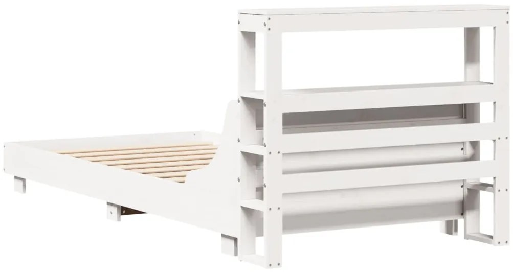 Cama sem colchão 75x190 cm madeira de pinho maciça branco