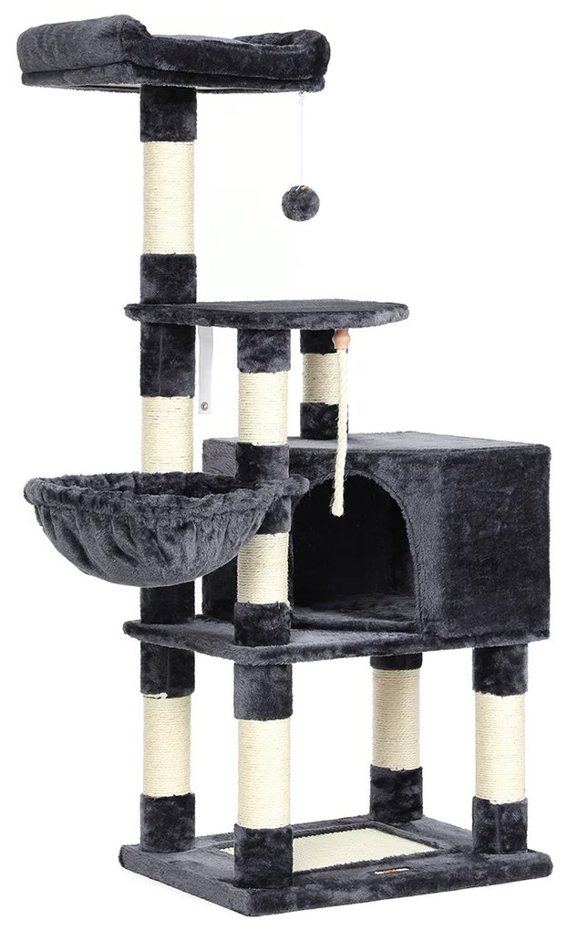 Árvore para gatos FEANDREA, torre de brinquedos, 138 cm, cinza esfumaçado PCT060G01