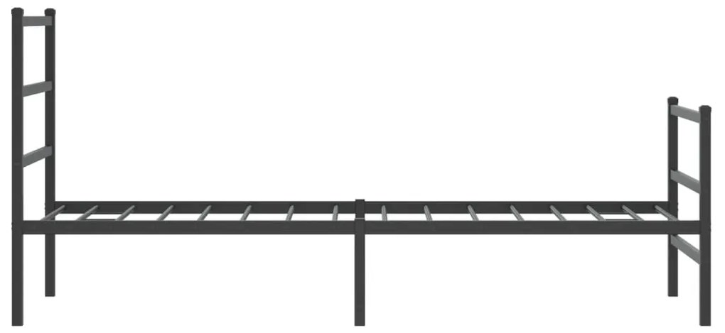 Estrutura de cama com cabeceira e pés 80x200 cm metal preto