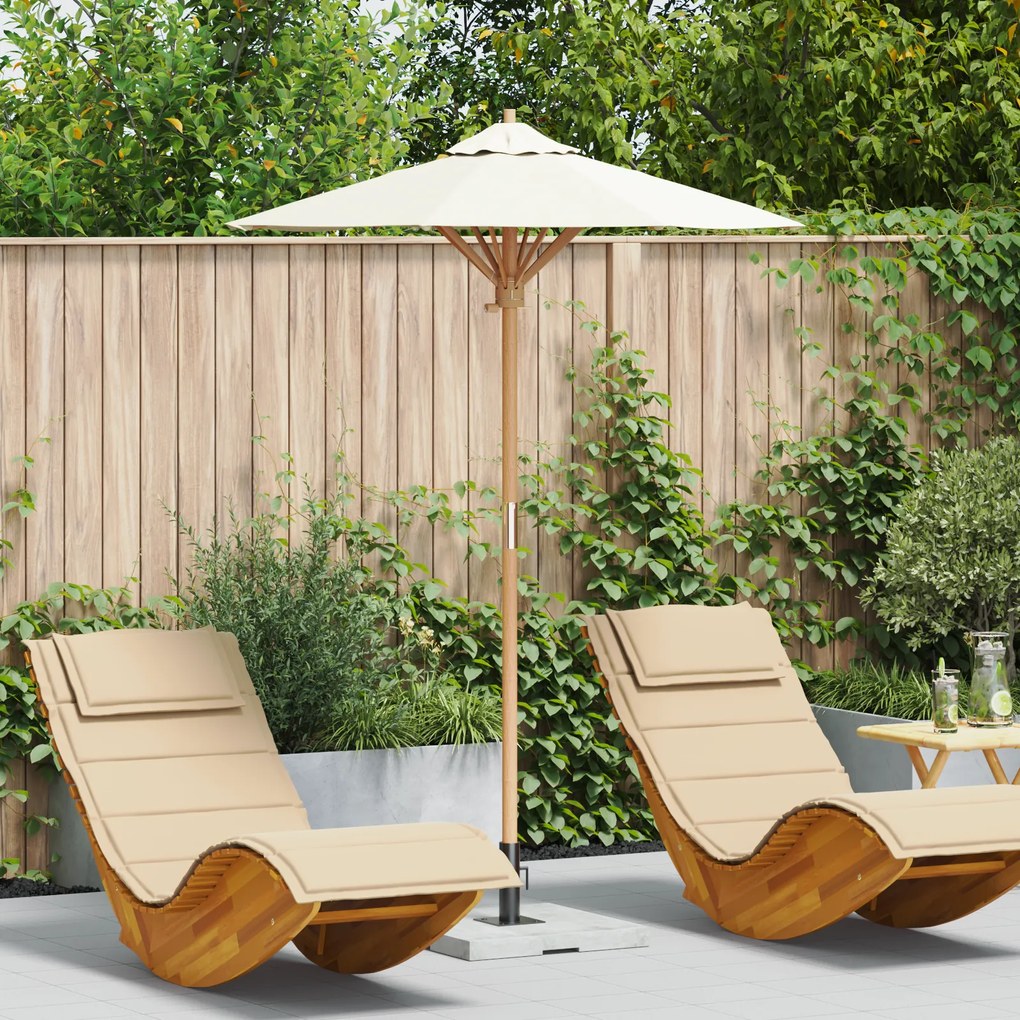 vidaXL Guarda-sóis de Jardim Branco Creme 150x210 cm Bambu