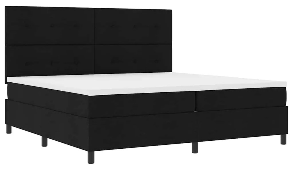 Cama Box com Colchão Preto 200x200 cm Tecido
