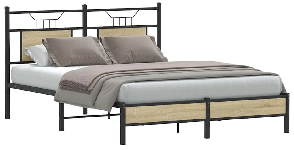 Estrutura cama s/ colchão derivados de madeira carvalho sonoma