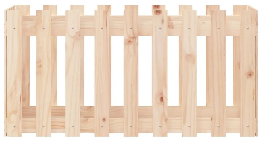 Canteiro elevado c/ design de cerca 100x50x50 cm pinho maciço