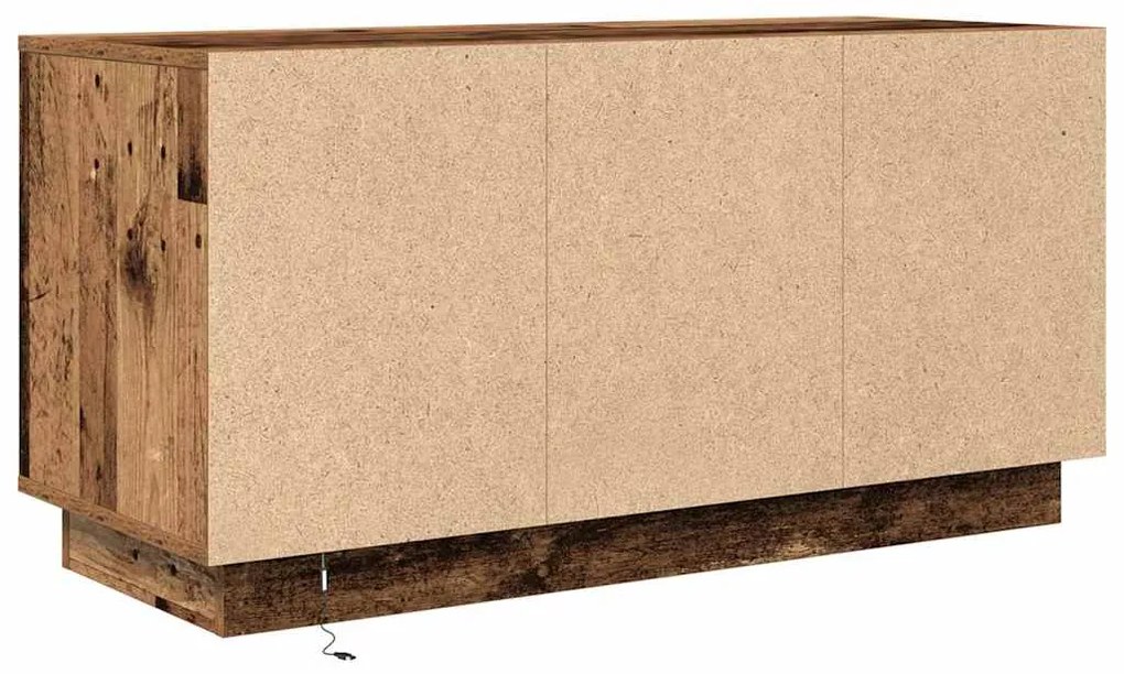 Móvel de TV com luzes LED 100x41x50 cm madeira velha