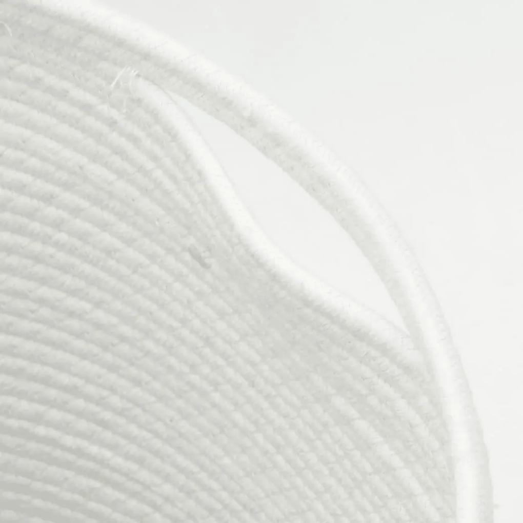 Cesto de arrumação com tampa Ø37x50cm algodão castanho e branco