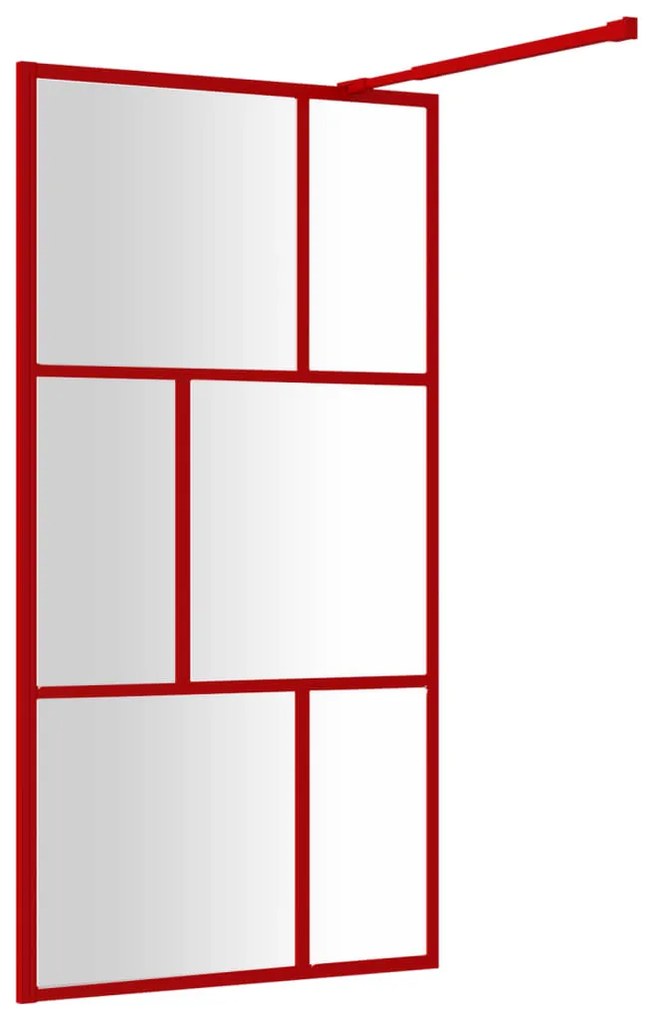 Divisória de chuveiro 115x195cm vidro transparente ESG vermelho