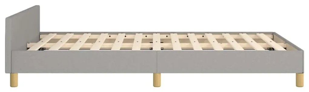 Estrutura de cama sem colchão 120x200 cm tecido cinzento-claro