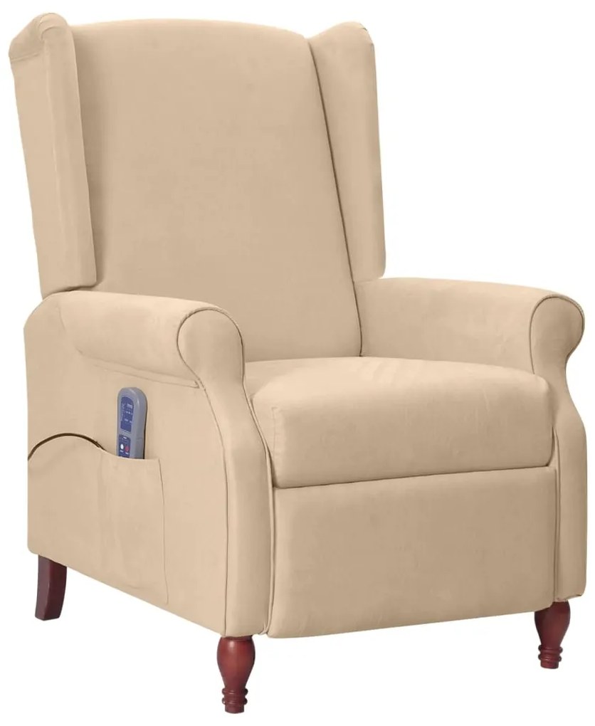 342247 vidaXL Poltrona de massagens reclinável microfibra cinza-acastanhado