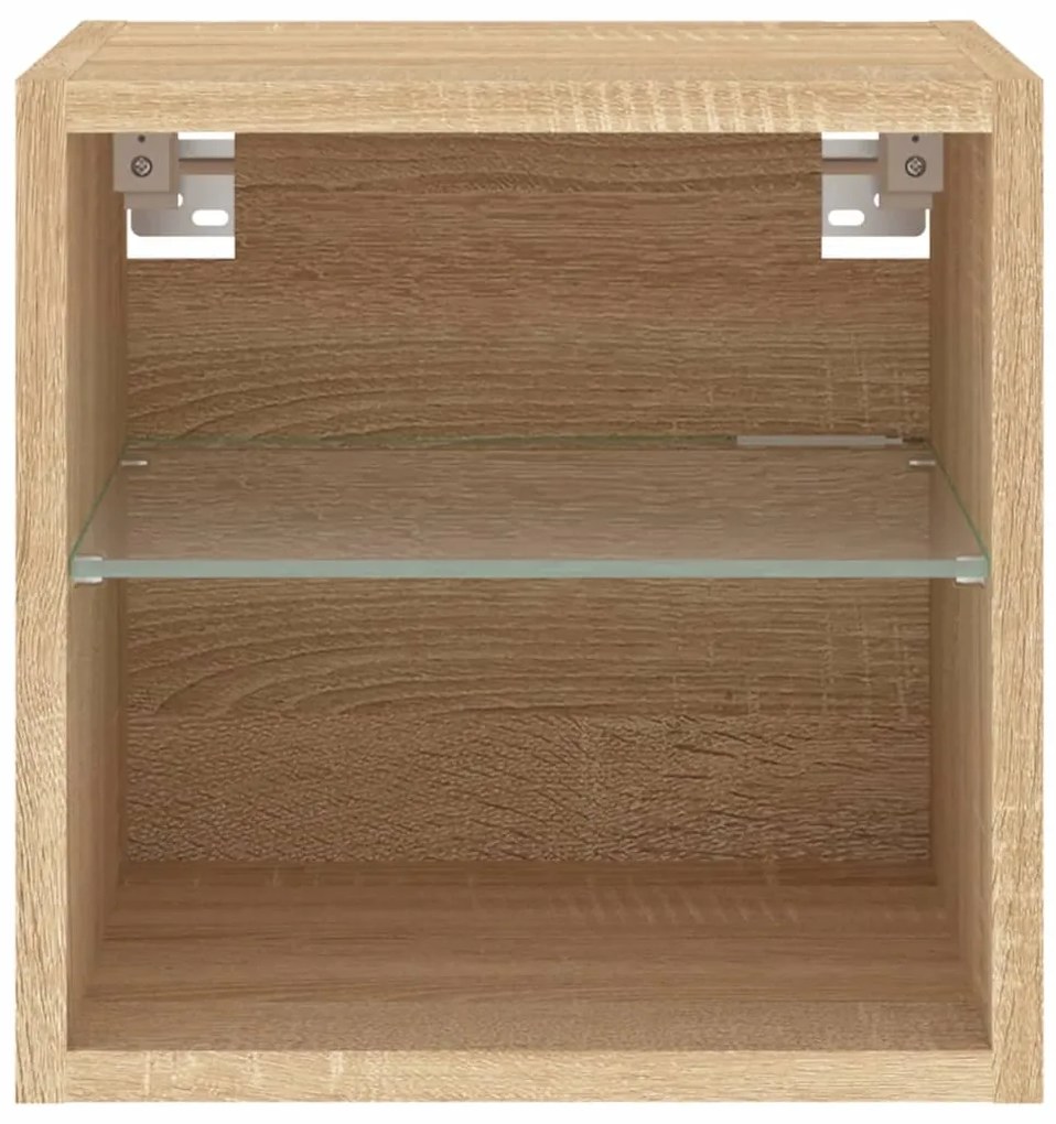 Móvel de parede p/ TV c/ luzes LED 30x28,5x30cm carvalho sonoma