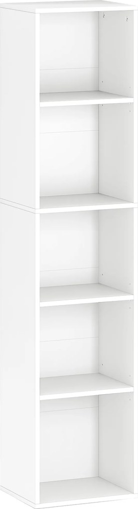 HOMCOM Estante 5 Níveis com Prateleiras Ajustáveis Branco 30x24x133,5 cm | Aosom Portugal