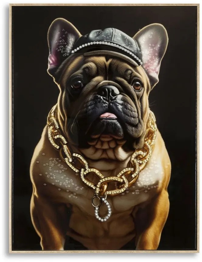 PINTURA SOBRE TELA LACADA BULLY COM MOLDURA 62X4X82 CM