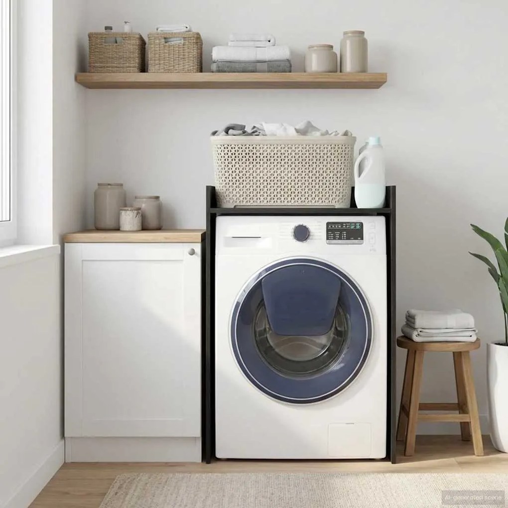 vidaXL Armário para Máquina de Lavar Carvalho Preto 67,5 x 48 x 97 cm