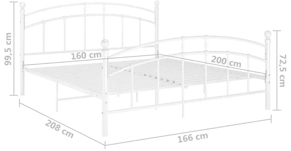 Estrutura de cama 160x200 cm metal branco