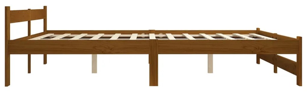 Estrutura de cama 120x200 cm madeira pinho maciço castanho mel