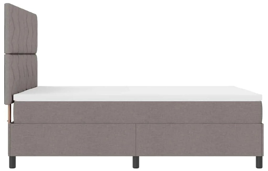 Cama Box com Colchão e Luz LED Taupe – 140x190 cm Tecido