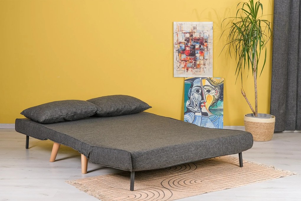 Sofá-Cama 2 Lugares Folde – Cinzento Escuro – 120x79x80 cm