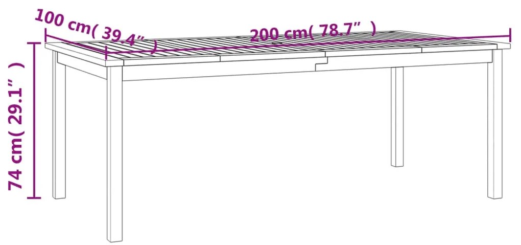 7 pcs conjunto de jantar para jardim madeira de acácia maciça