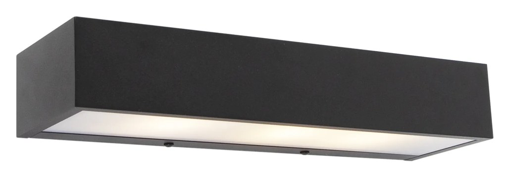 Candeeiro de parede design oblongo preto 35 cm - Houx