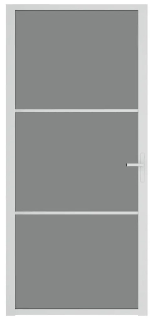 Porta de interior 93x201,5 cm vidro ESG e alumínio branco