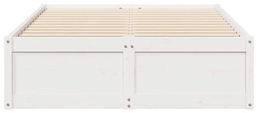 Cama sem colchão 135x190 cm madeira de pinho maciça branco