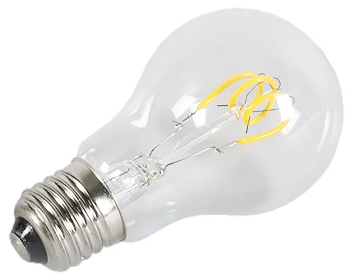 Conjunto de 3 lâmpadas LED E27 de filamento torcido A60 transparente 3W 210 lm 2200K