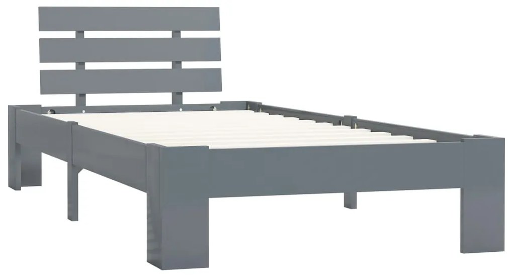 Estrutura de cama 90x200 cm pinho maciço cinzento