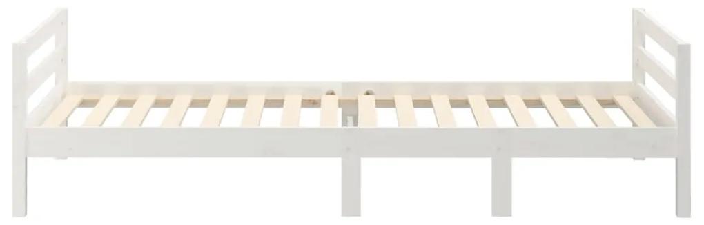 Estrutura de cama 80x200 cm madeira de pinho maciça branco