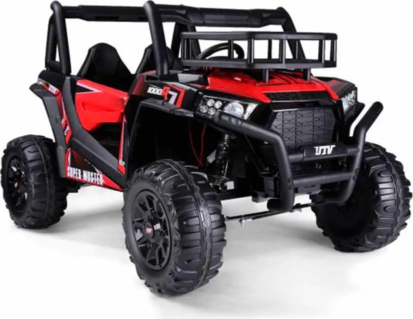 Carro elétrico para Crianças UTV 24V, 2 Lugares em couro sintético, controle remoto 2.4Ghz, 2 motores X 200 W, travão elétrico, luzes LED, rodas Soft