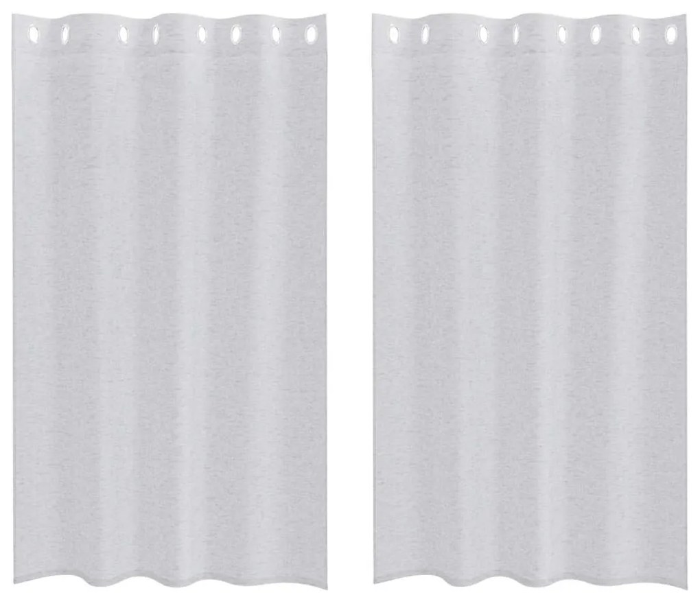 Cortinas 2 pcs Cinzento-claro 140 x 175 cm Poliéster