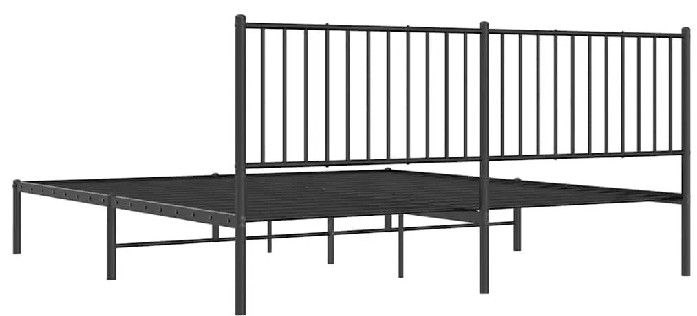 Estrutura de cama com cabeceira 183x213 cm metal preto