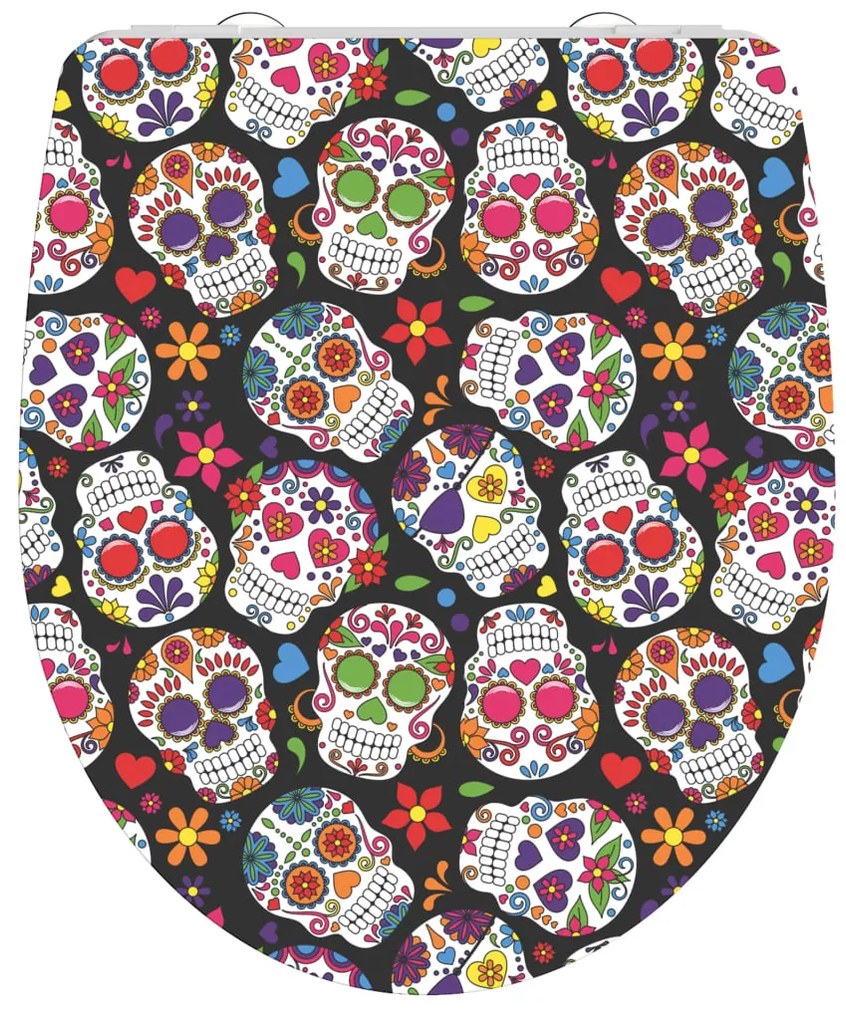 435115 SCHÜTTE Assento de sanita brilhante fecho suave CRAZY SKULL duroplast