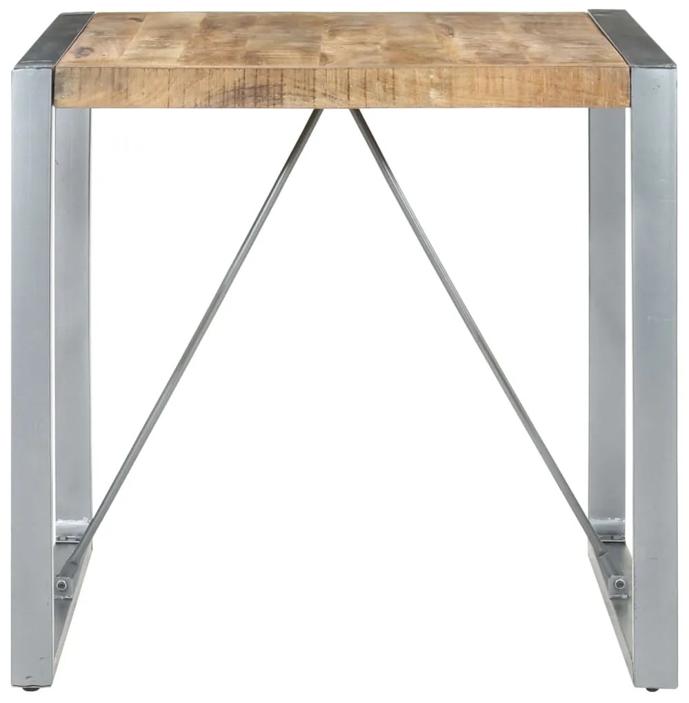 Mesa de jantar 80x80x75 cm madeira de mangueira áspera