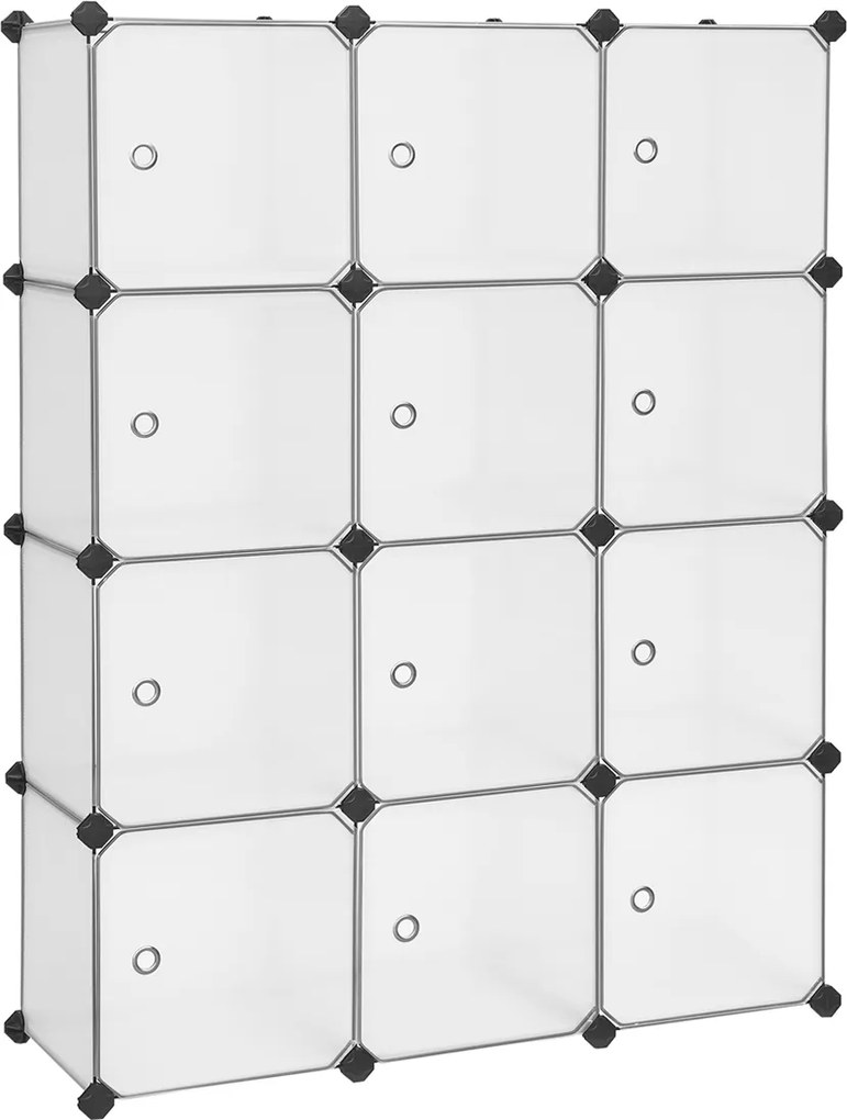 Armario Cubos com 12 compartimentos 93 x 31 x 123 cm Branco