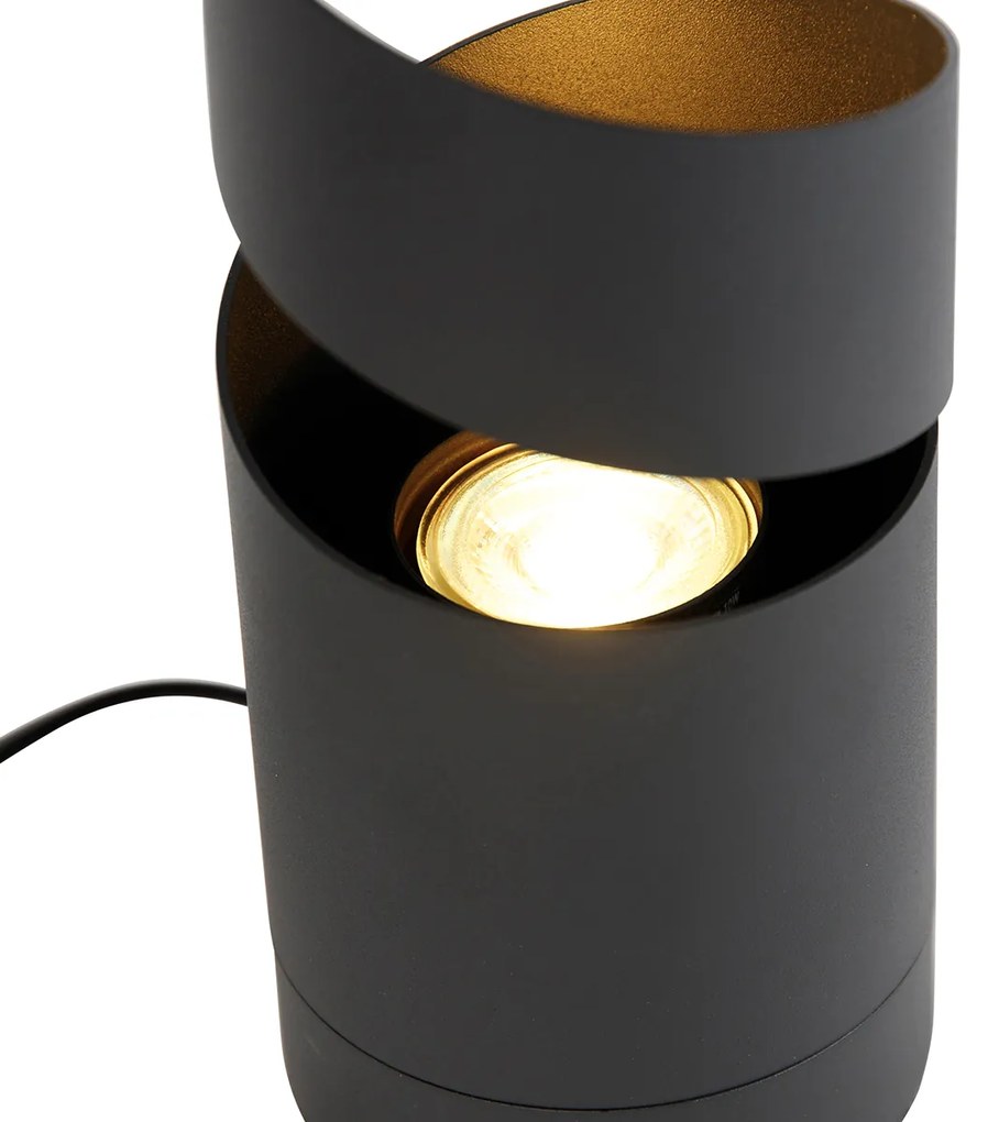 Moderne tafellamp zwart met goud - Stream Moderno