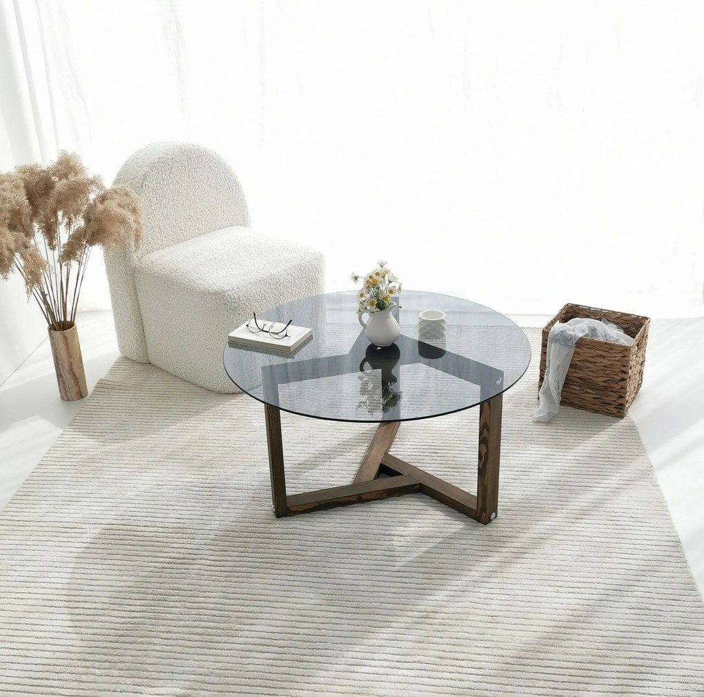 Mesa de Café Miro – Fumê – 75x40x75cm