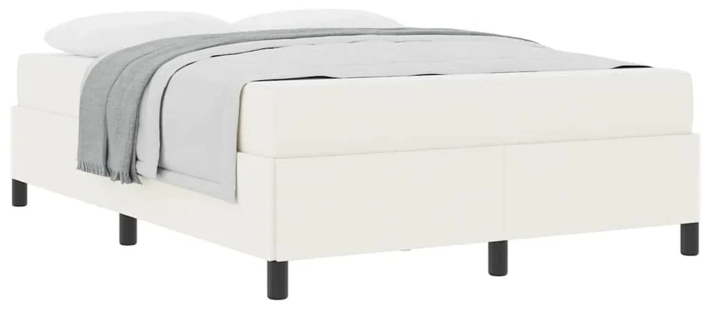 Estrutura da Cama Creme 140 x 200 cm Tecido de veludo côtelé