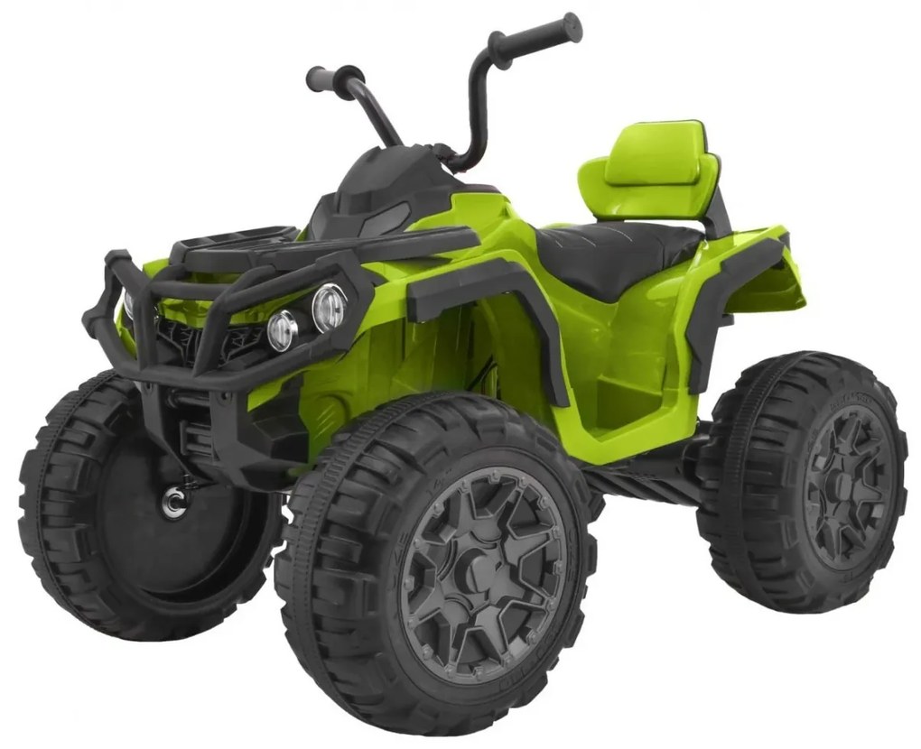 Moto 4 elétrica para crianças 12V 2x45W ATV com Rodas Espuma EVA, Assento couro ecológico, som Crianças Até 30Kg Verde