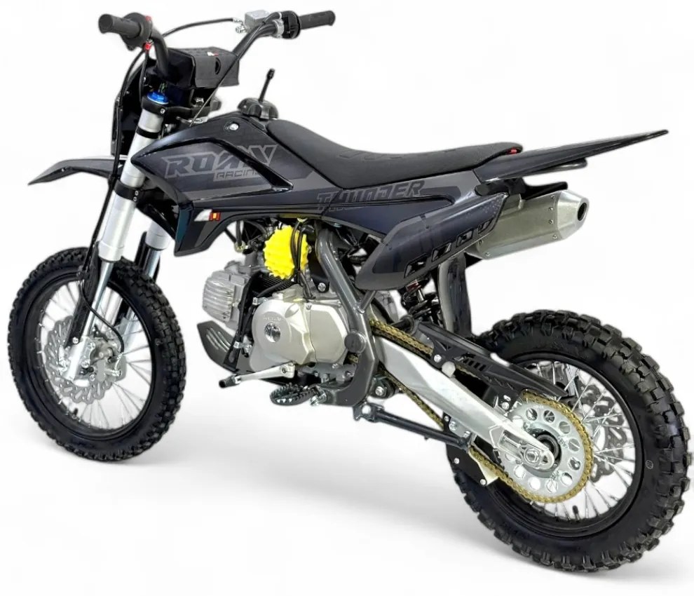 MOTO Crianças MINICROSS Gasolina semi-automático 110CC Thunder 14"/12" arranque elétrico e pedal Preta