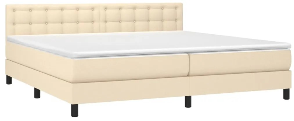 Cama com molas/colchão 200x200 cm tecido cor creme