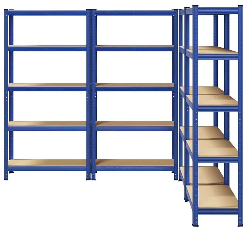 Prateleiras de armazenamento de 5 camadas 4 pcs aço azul