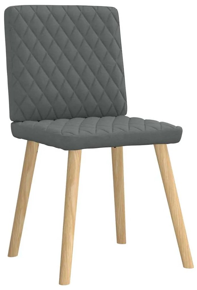 Cadeiras de jantar 6 pcs tecido cinzento-escuro