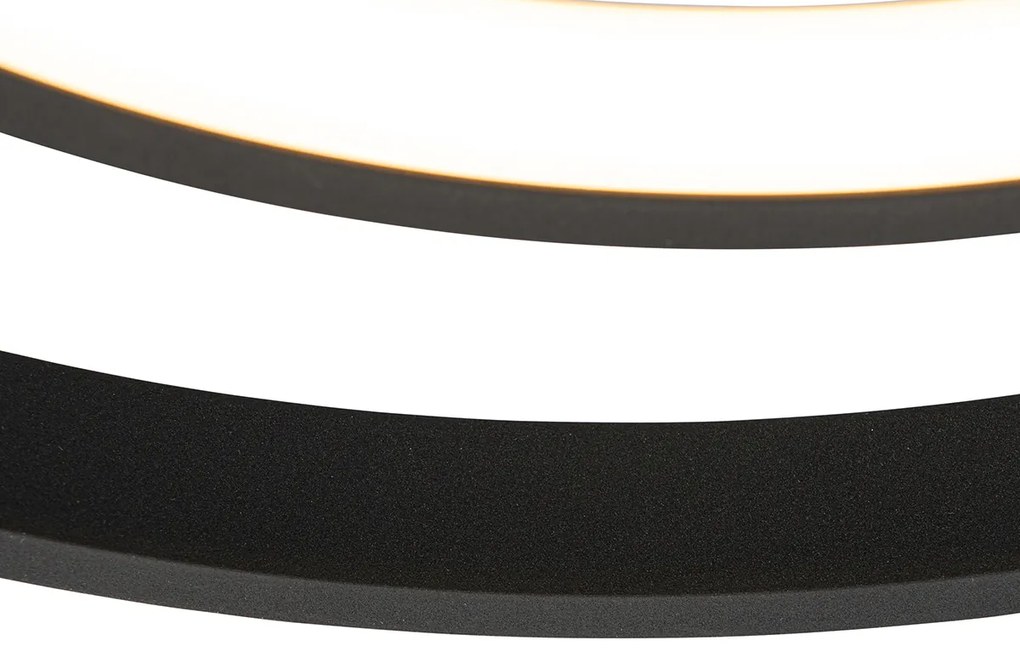 Ventilador de teto preto 46,5cm incl. LED com controle remoto - Kees