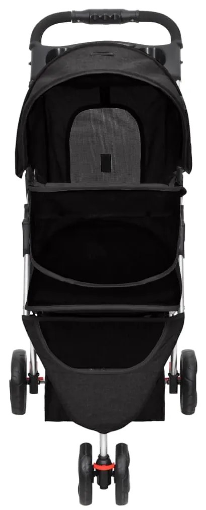 Carrinho dobrável para cães 80x46x98 cm tecido oxford preto