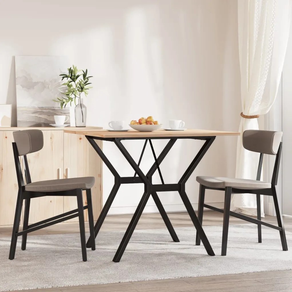 Mesa de jantar estrutura em Y 90x90x75 cm pinho e aço