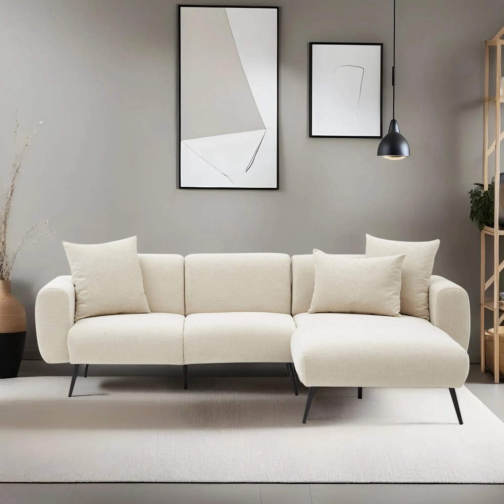Sofá de Canto Side – Creme – 252 cm