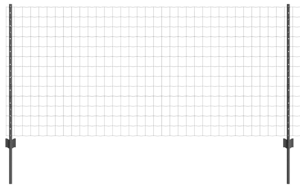 vidaXL Cerca e Poste Cinzeto 1 x 10 m Aço