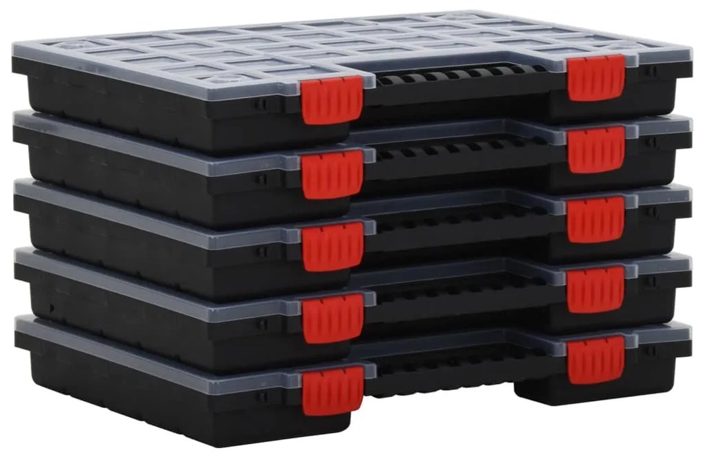 152095 vidaXL Caixas de arrumação 5 pcs polipropileno 40x30x5 cm