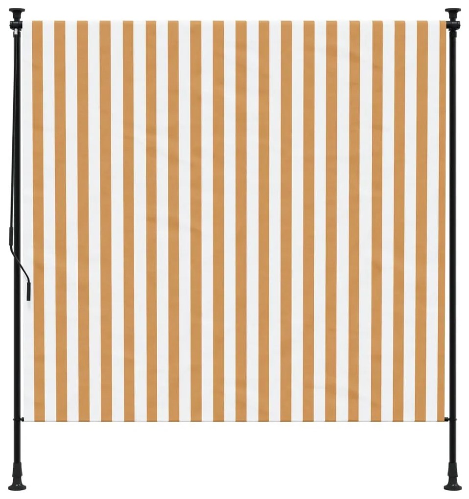 Estore de rolo exterior 150x270 cm tecido/aço laranja e branco